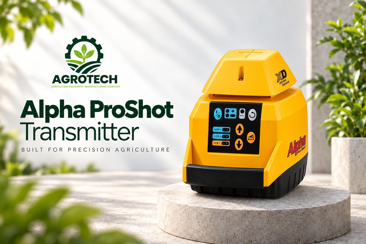 Alpha ProShot Transmitter on its field-ready base