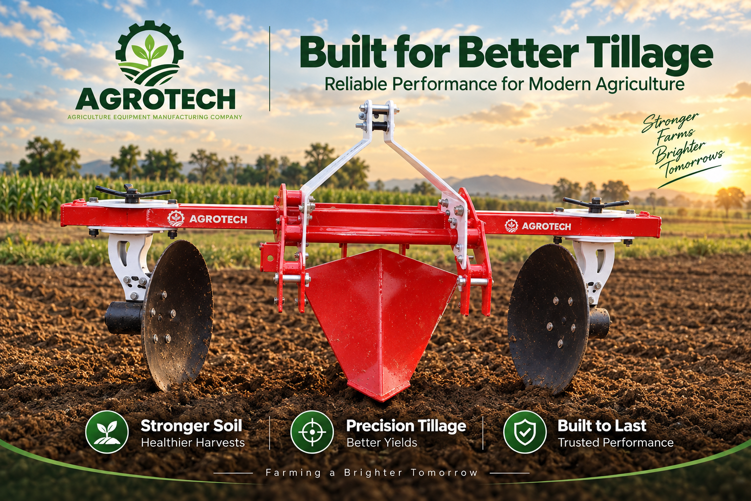 Agrotech Border Disk in a prepared field