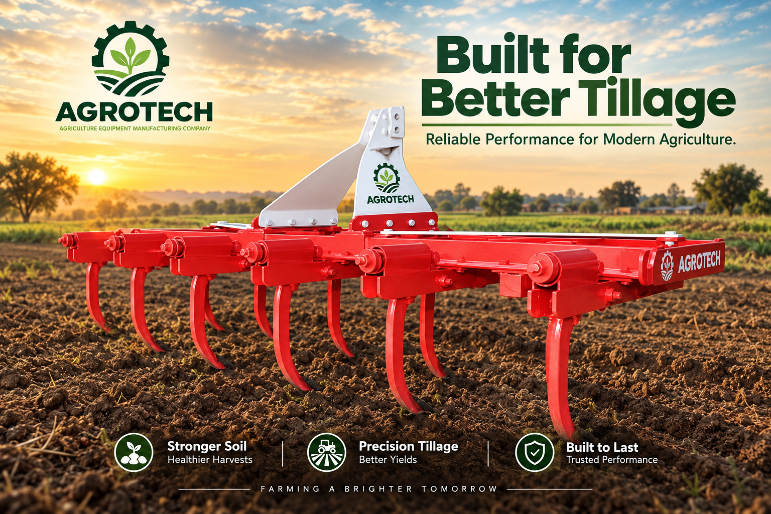 Agrotech Cultivator in a prepared field