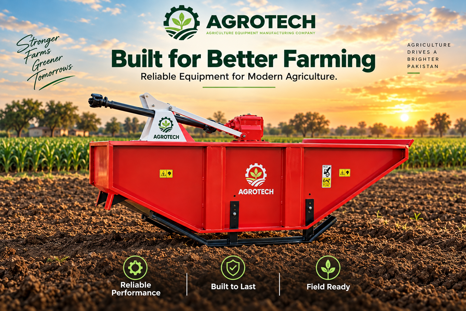 Agrotech Rotary Slasher in a prepared field