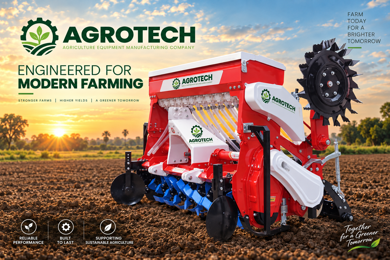 Agrotech Super Seeder working in a prepared field