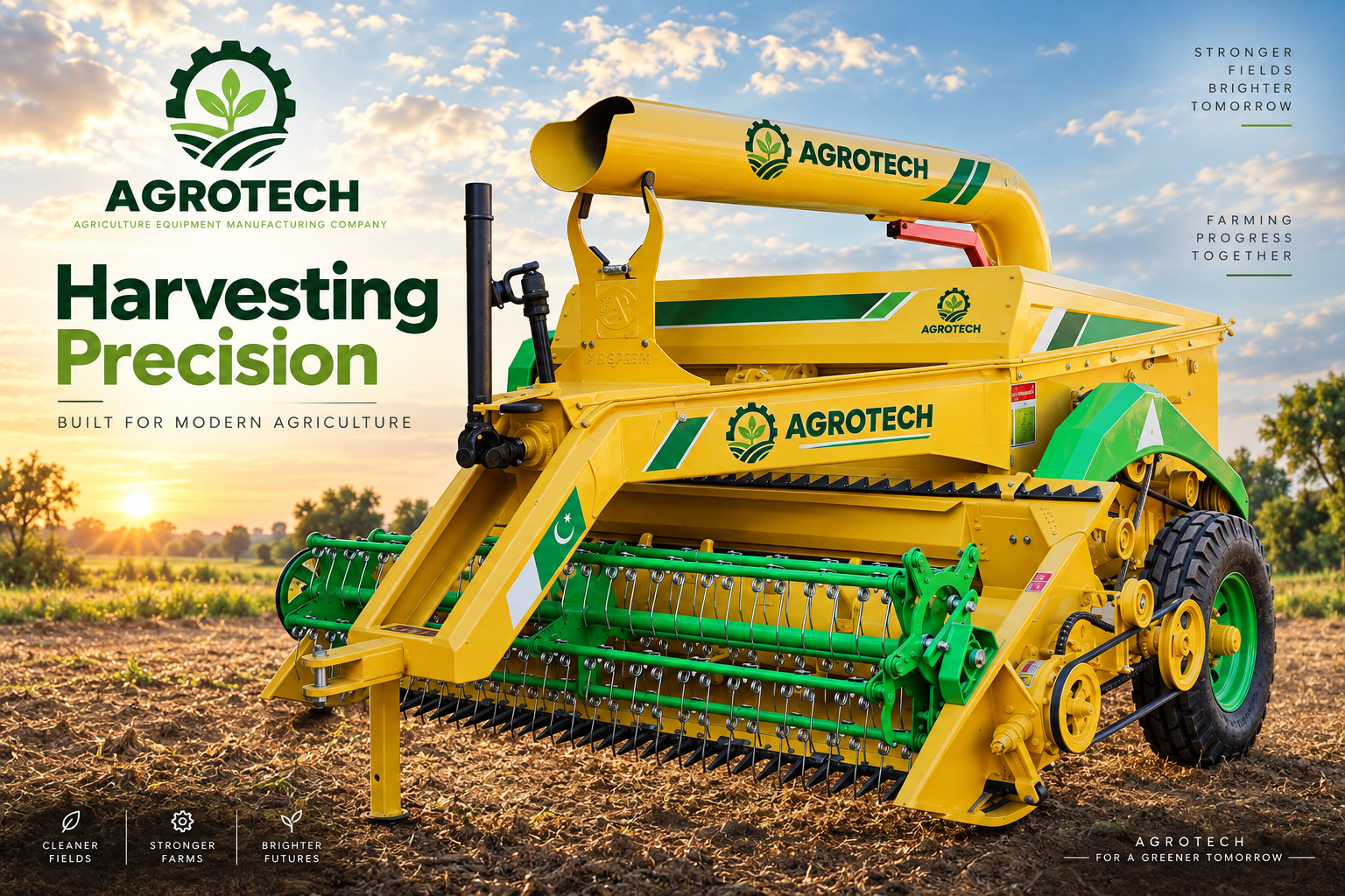 Additional front view of Agrotech Wheat Straw Reaper